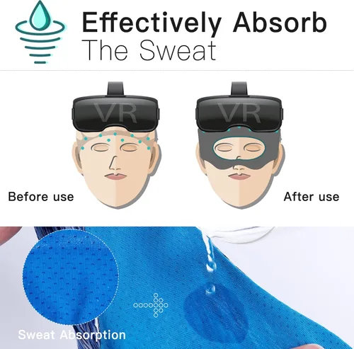 Vista 3 de SKNBC Home VR Eye Mask Cover Breathable Sweat Band Adjustable Sizes HMD Padding for VR Workouts Supernatual with Virtual Reality Headsets Oculus