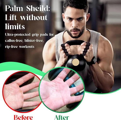 Vista 4 de Almohadillas de neopreno para levantamiento de pesas – Empuñaduras antideslizantes para hombres y mujeres – Guantes de entrenamiento alternativos