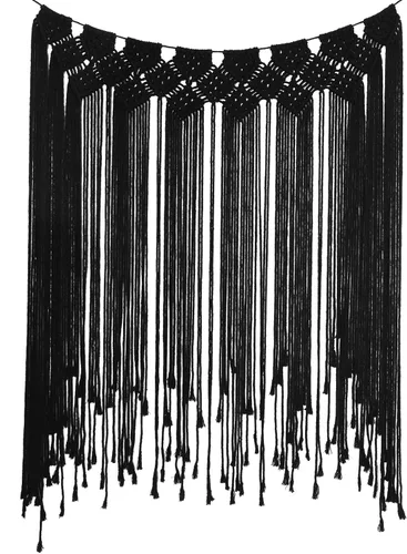 Vista 6 de RLoncomix Tapiz de macramé bohemio para colgar en la pared, tapiz tejido grande de algodón bohemio, hecho a mano, telón de fondo de macramé