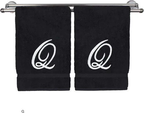 Vista 232 de Toalla de mano con monograma, regalo personalizado, 16 x 30 pulgadas, extra absorbente, 100% algodón turco, acabado de rizo suave, para baño, cocina