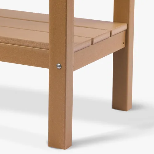 Vista 8 de WestinTrends Malibu - Mesa consola Adirondack de 55 pulgadas para patio al aire libre, 2 niveles, teca