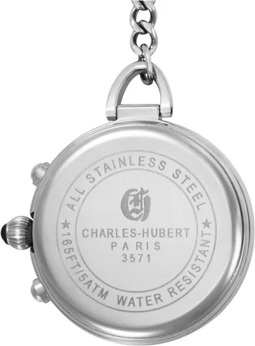 Vista 2 de Charles-Hubert, Paris Reloj de bolsillo de cuarzo de acero inoxidable, Reloj de cuarzo, cronógrafo, mecánico