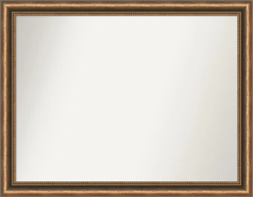 Vista 223 de Amanti Art Espejo de baño de bronce para sobre fregadero, 24 x 24 pulgadas, espejo de tocador cuadrado estrecho de bronce Manhattan, marco de madera