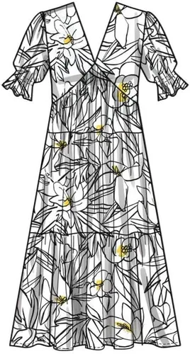 Vista 3 de Simplicity S9702 - Vestido imperio con cuello en V para mujer, patrón de costura, tallas 8-16