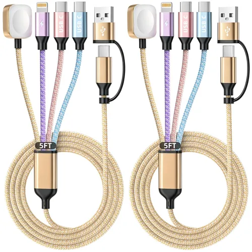 Vista 29 de Cruise Essentials 2026, doble tipo C 4 en 2 cable de carga múltiple para iPhone Watch Charger/iPhone 17/IP, cargador iWatch, artículos esenciales
