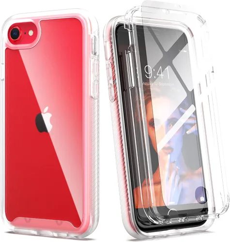 Vista 14 de IDweel para iPhone SE 2020, para iPhone 8 y 7 y SE 2022 (SE 2ª/3ª), funda protectora de cuerpo completo de ajuste delgado con amortiguación de Negro
