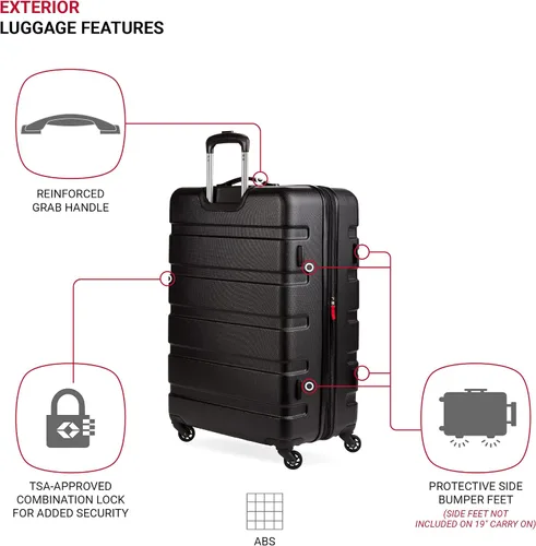Vista 3 de Maleta rígida y expandible SWISSGEAR 7366 con ruedas giratorias