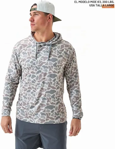 Vista 4 de Burlebo Sudadera de rendimiento para hombre – Prenda de manga larga ligera, ajuste atlético, absorción de humedad, protección solar Camuflaje