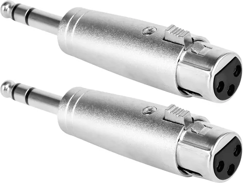 Vista 11 de Adaptador TRS de 1/4" a XLR 2 paquete - Adaptadores XLR macho y hembra de 6.35mm 1/4" 0.25 in TRS hembra a (XLR macho y XLR hembra)