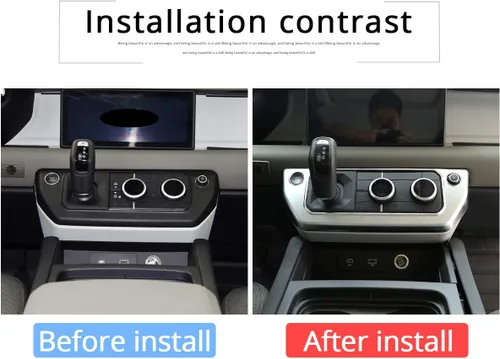 Vista 2 de Marco de botón de modo de aire acondicionado de control central ABS para Land Rover Defender 110 2020 Accesorios de coche (plata)