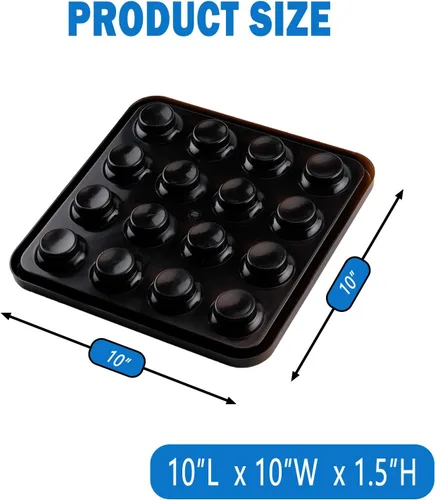 Vista 2 de Bandeja de bola de billar estándar para 16 bolas, bandeja de transporte de bolas de plástico negro de 2 1/4 pulgadas para mesa de billar