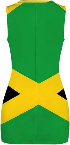Vista 5 de Falda de cadera ajustada con bandera de Jamaica para mujer, camiseta de verano, talla L