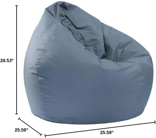 Vista 3 de Puf para adultos y niños, almacenamiento para sofá, silla, puf, impermeable, con cremallera, funda de lona para silla, tumbona, 29.53 pulgadas, sin