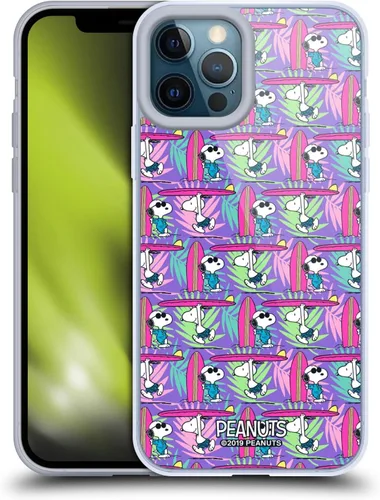 Vista 200 de Head Case Designs Funda de gel suave con licencia oficial de Peanuts Tropical Surf Snoopy Aloha Disco compatible con Apple iPhone 13 Mini Surf