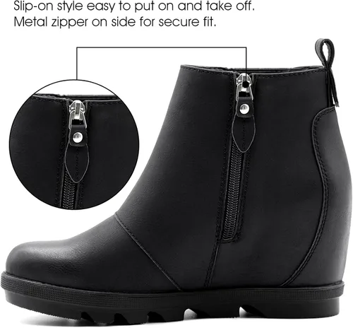 Vista 3 de Athlefit Botas de cuña cómodas para mujer