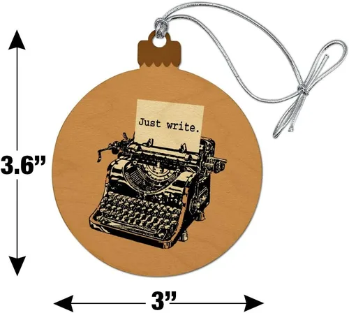 Vista 6 de GRAPHICS & MORE Just Write - Adorno de madera para árbol de Navidad