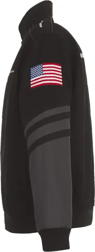 Vista 4 de JH DESIGN GROUP Chaqueta Dodge Challenger para hombre, un abrigo de sarga clásico bordado