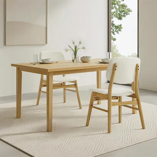 Vista 25 de KISLOT - Juego de 2 sillas de comedor de madera, sillas de cocina tapizadas, originales