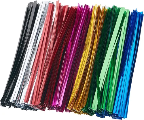 Vista 8 de 800 piezas de 4" lazos de torsión metálicos (verde) para lazos de panadería, bolsas de dulces, bolsas de café, lazos para bolsas de regalo