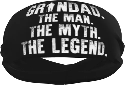 Vista 4 de Grandad The Man The Myth The Legend Headband for Men Women Sports Sweatband for Fitness Exercise Moisture Wicking Running Yoga Hairbands