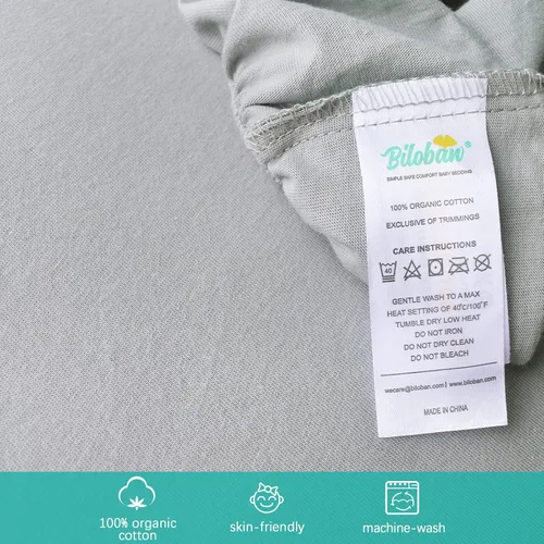 Vista 4 de Sábanas de moisés compatibles con Graco Sense2Snooze moisés, 100% algodón, paquete de 2, sábana de moisés ultra suave para bebé, gris