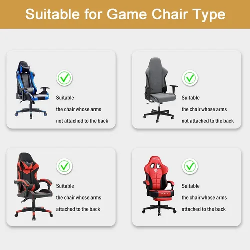 Vista 6 de Fundas para sillas de juego con fundas para apoyabrazos, funda para silla de escritorio, funda para silla de computadora, funda elástica para silla
