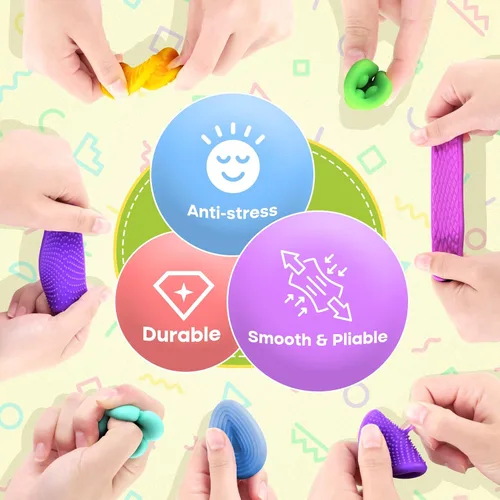 Vista 2 de Juguetes Sensoriales Esponjosos para Niños Pequeños: 12 Piezas Súper Suaves y Texturizadas Fidget Sensorial para Niños Autistas con Necesidades