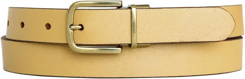 Vista 2 de Lucky Brand Women's Reversible Smooth Leather Belt with Old English Brass Harness Buckle