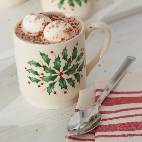 Vista 6 de Lenox 853763 Juego de 4 tazas apilables de vacaciones, Vajilla de Navidad, para recibir invitados