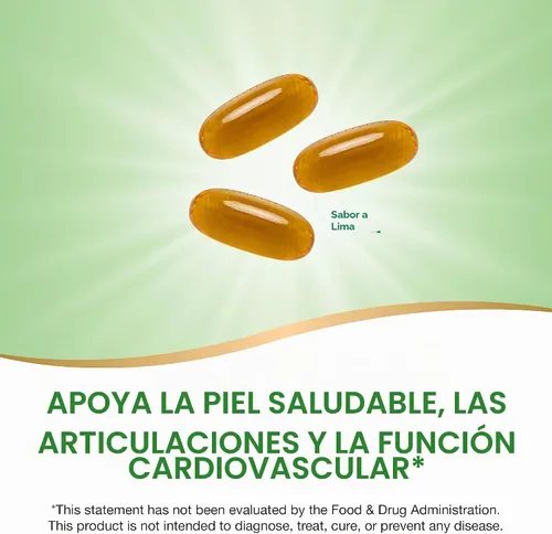 Vista 3 de Nature's Way MEGA 3/6/9 Omega Blend, sin OMG, pescado Lino Borraja Aceites, sabor a lima, 90