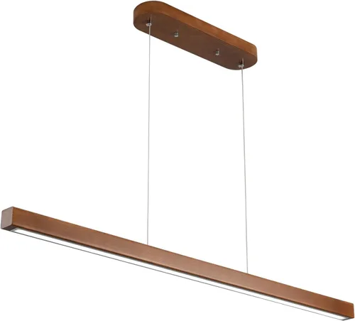 Vista 12 de Lámpara colgante lineal de madera de 39 pulgadas con LED regulable para isla de cocina con control remoto, lámpara colgante ajustable para comedor