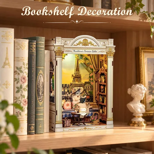 Vista 3 de CUTEBEE Kit de rincón de libros, rompecabezas de madera 3D en miniatura