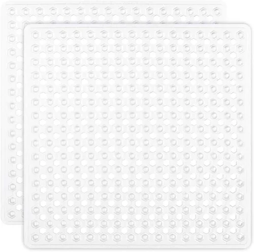 Vista 20 de GORILLA GRIP - Alfombrilla patentada cuadrada para cabina de ducha, alfombrillas pequeñas para el piso de la bañera para duchas de pie, ventosas