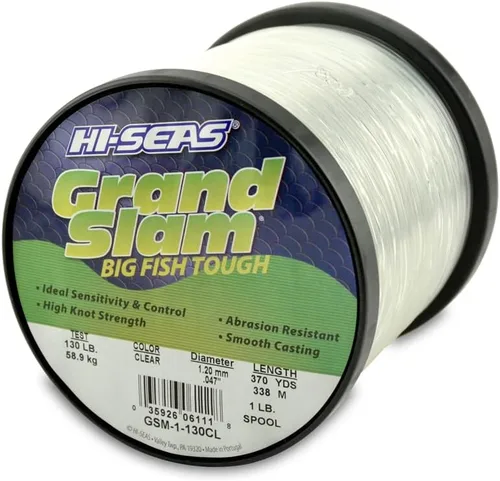 Vista 20 de Sedal de Pesca de Monofilamento HI-SEAS Grand Slam - Fuerte y Resistente a la Abrasión en Transparente, Rosa, Verde, Azul Ahumado, Amarillo Amarillo