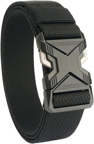 Vista 7 de Cinturón táctico para hombre de 1.34 pulgadas de ancho elástico elástico estilo militar cinturones de golf
