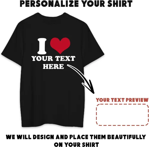 Vista 2 de Camisa personalizada con texto personalizado con foto de texto personalizada, camiseta con texto en inglés "I Heart My Girl", regalo para él y ella