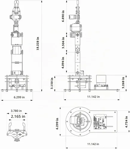 Vista 5 de LewanSoul Kit de brazo robótico 6DOF brazo de robot de programación con 5 servo, mango, garra mecánica y más, control de aplicación de software
