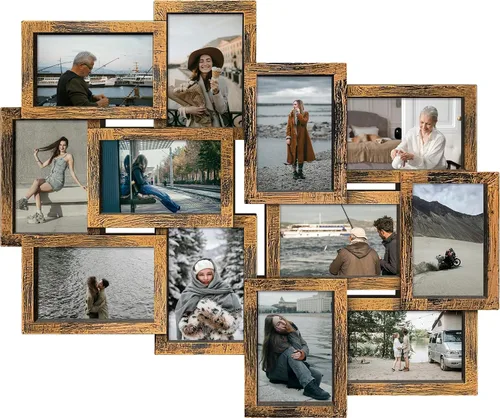 Vista 12 de Jerry & Maggie Paquete de 12 marcos de fotos de collage, marco de fotos para decoración de pared de 4 x 6 pulgadas, 12 aperturas, marcos de fotos