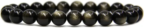 Vista 34 de Amandastone Pulsera elástica de cuentas redondas de 0.315 in con piedras preciosas naturales de 7 pulgadas