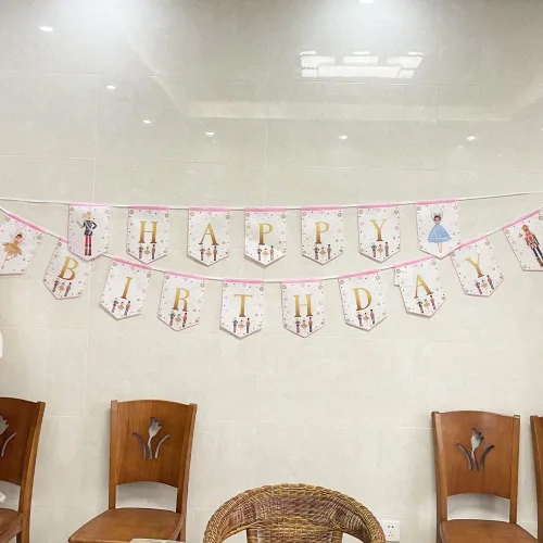 Vista 2 de Cartel de cumpleaños de cascanueces para niños y adultos, suministros de fiesta, decoración para cumpleaños de invierno y ballet, rey ratón