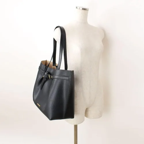 Vista 5 de Michael Kors Emilia Large Tote Leather Shoulder Purse Handbag in Black