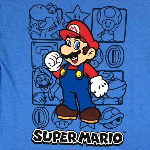 Vista 4 de Nintendo Camiseta gráfica de manga larga de Mario Kart para niños, Super Mario Bros