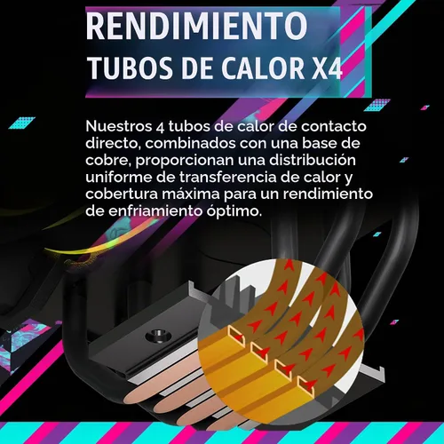 Vista 5 de Cooler Master Hyper 212 Halo Black enfriador de aire para CPU, ventilador PWM Halo² de 120 mm, ARGB de doble bucle, cubierta superior de aluminio, 4