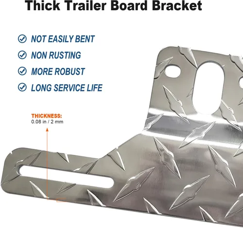 Vista 4 de FBJTDQ Marco de Soporte para Placa de Matrícula de Remolque - Soporte de Aluminio Resistente para Camiones, Remolques, RVs, Barcos, 1 Paquete