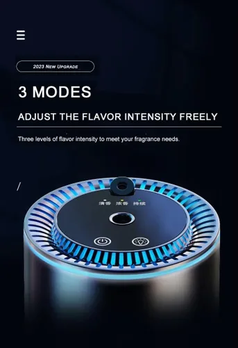 Vista 3 de Difusor de aceite esencial de aromaterapia: 7 opciones de color LED, alimentado por USB silencioso, control de tres velocidades, aromaterapia