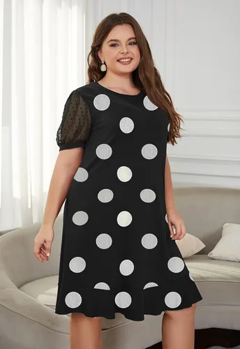Vista 5 de Keluummi Vestidos de novia de talla grande para mujeres con curvas, vestido de verano casual de negocios, acampanado, vestido de graduación