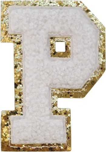 Vista 99 de 3Pcs Letter Patches Varsity Glitters Chenille,SPRT Iron on Blue Letter Patch,Alphabet Cloth Patch for Team Costume Decoration 3.1in Height S