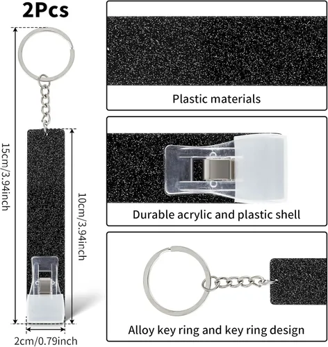 Vista 2 de 2 unidades de extractor de tarjetas de crédito, agarrador de tarjetas bancarias de débito para uñas largas, llavero de cajero automático, extractor