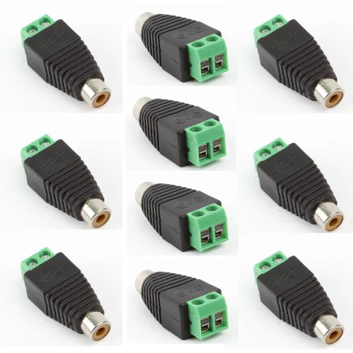 Vista 3 de exgoofit Phono RCA Tornillos Macho Hembra Enchufe a AV Tornillo Terminal Audio/Video Conector Adaptador (10 Macho + 10 Conector Hembra)