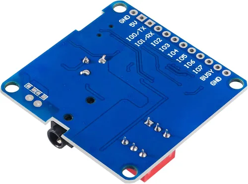 Vista 6 de 2 unids placa de módulo de reproducción de voz reproductor de MP3 Módulo de voz de música, 5W 64MBit Flash Serial Control SD/TF Tarjeta IO